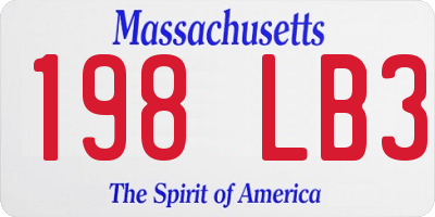 MA license plate 198LB3