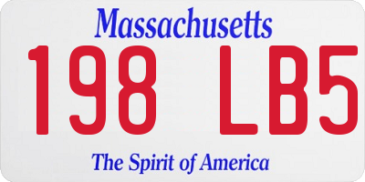 MA license plate 198LB5
