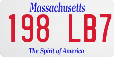 MA license plate 198LB7