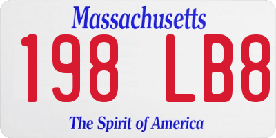 MA license plate 198LB8
