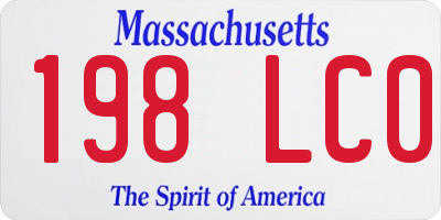 MA license plate 198LC0