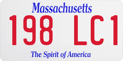 MA license plate 198LC1