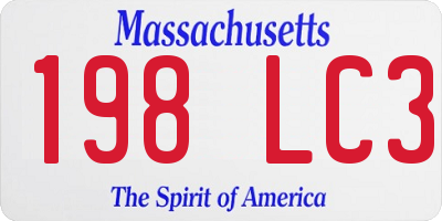MA license plate 198LC3