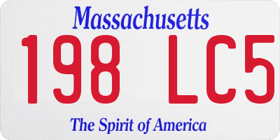 MA license plate 198LC5