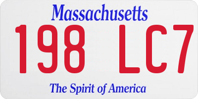 MA license plate 198LC7