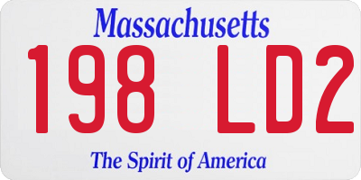 MA license plate 198LD2