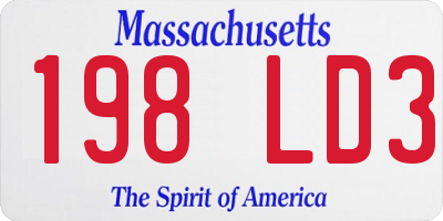 MA license plate 198LD3