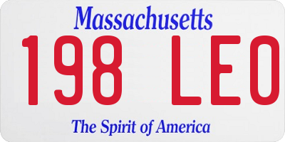 MA license plate 198LE0
