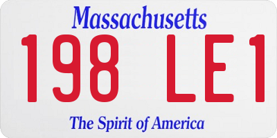 MA license plate 198LE1