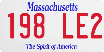 MA license plate 198LE2