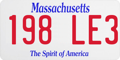 MA license plate 198LE3