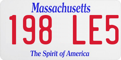 MA license plate 198LE5