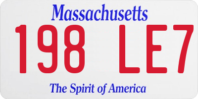 MA license plate 198LE7