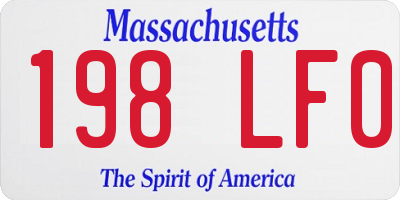 MA license plate 198LF0