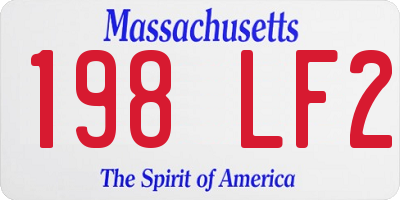 MA license plate 198LF2