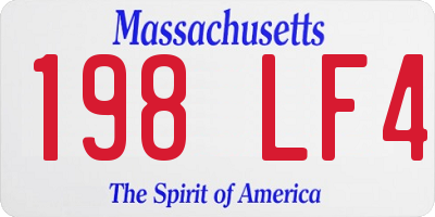 MA license plate 198LF4