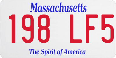 MA license plate 198LF5