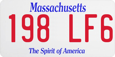 MA license plate 198LF6