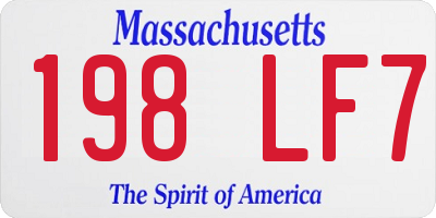 MA license plate 198LF7