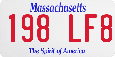 MA license plate 198LF8