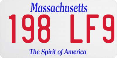 MA license plate 198LF9