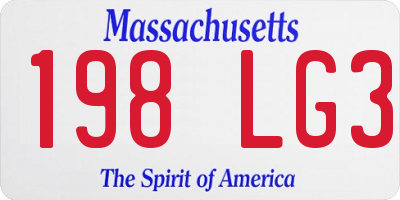 MA license plate 198LG3