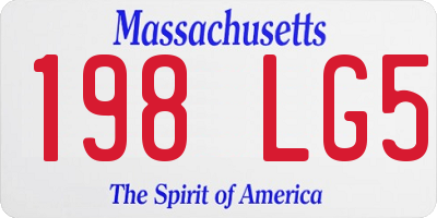 MA license plate 198LG5