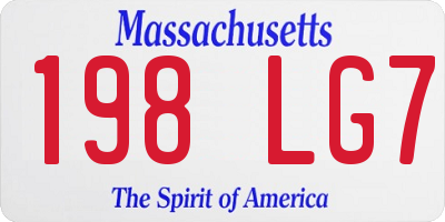 MA license plate 198LG7