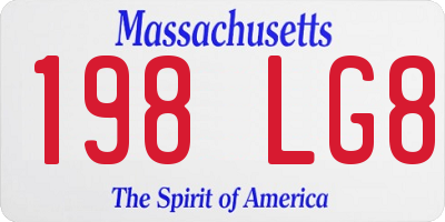 MA license plate 198LG8