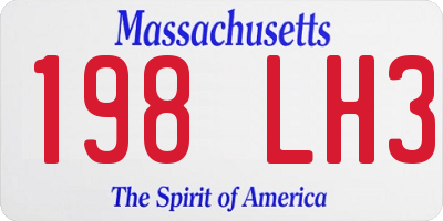 MA license plate 198LH3