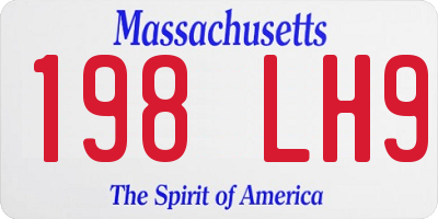 MA license plate 198LH9