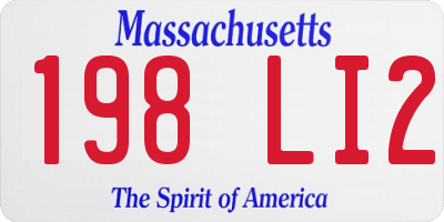 MA license plate 198LI2