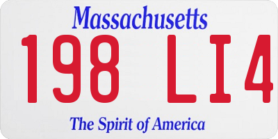 MA license plate 198LI4
