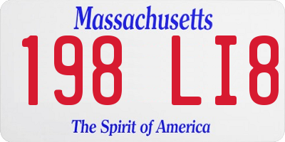 MA license plate 198LI8