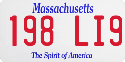 MA license plate 198LI9