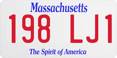 MA license plate 198LJ1