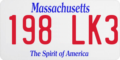 MA license plate 198LK3