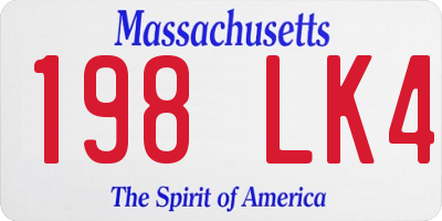 MA license plate 198LK4