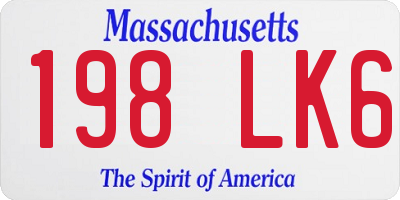 MA license plate 198LK6