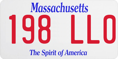 MA license plate 198LL0