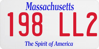 MA license plate 198LL2