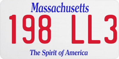 MA license plate 198LL3