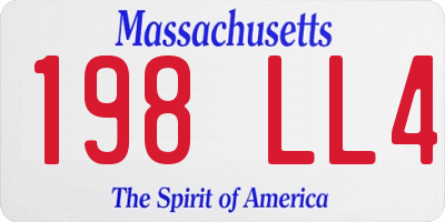 MA license plate 198LL4