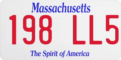 MA license plate 198LL5