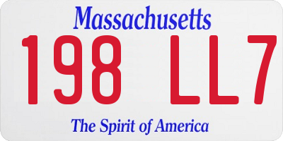 MA license plate 198LL7