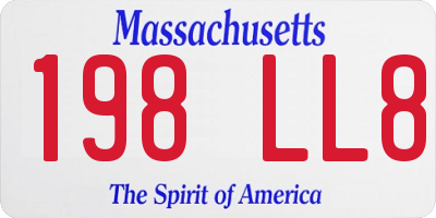 MA license plate 198LL8