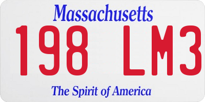 MA license plate 198LM3