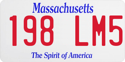 MA license plate 198LM5