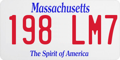 MA license plate 198LM7