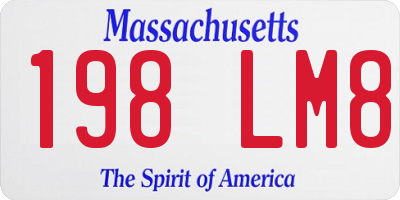 MA license plate 198LM8